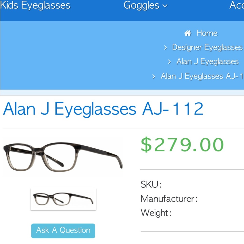 AlanJ men’s matte black carbon wayfarer eyeglasses